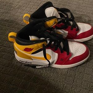 Nike Air Jordan Yellow and Red